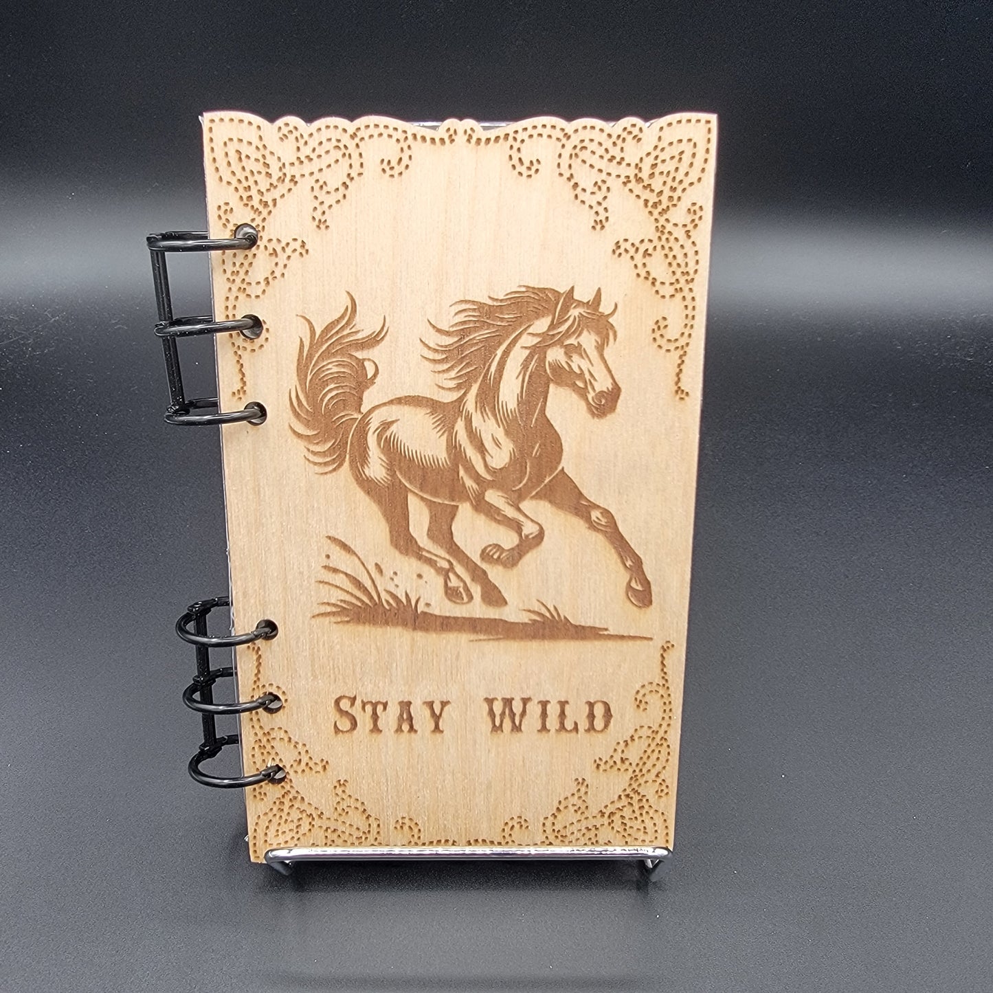 Stay Wild Horse Wood Notebook