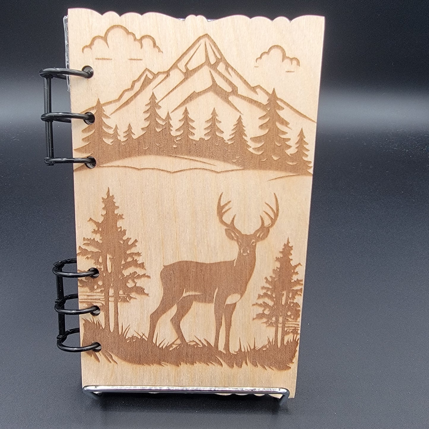 Mountain Deer Wood Notebook