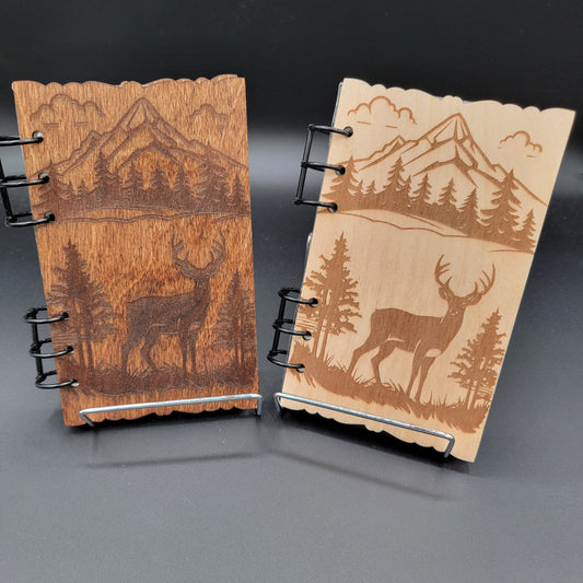 Mountain Deer Wood Notebook