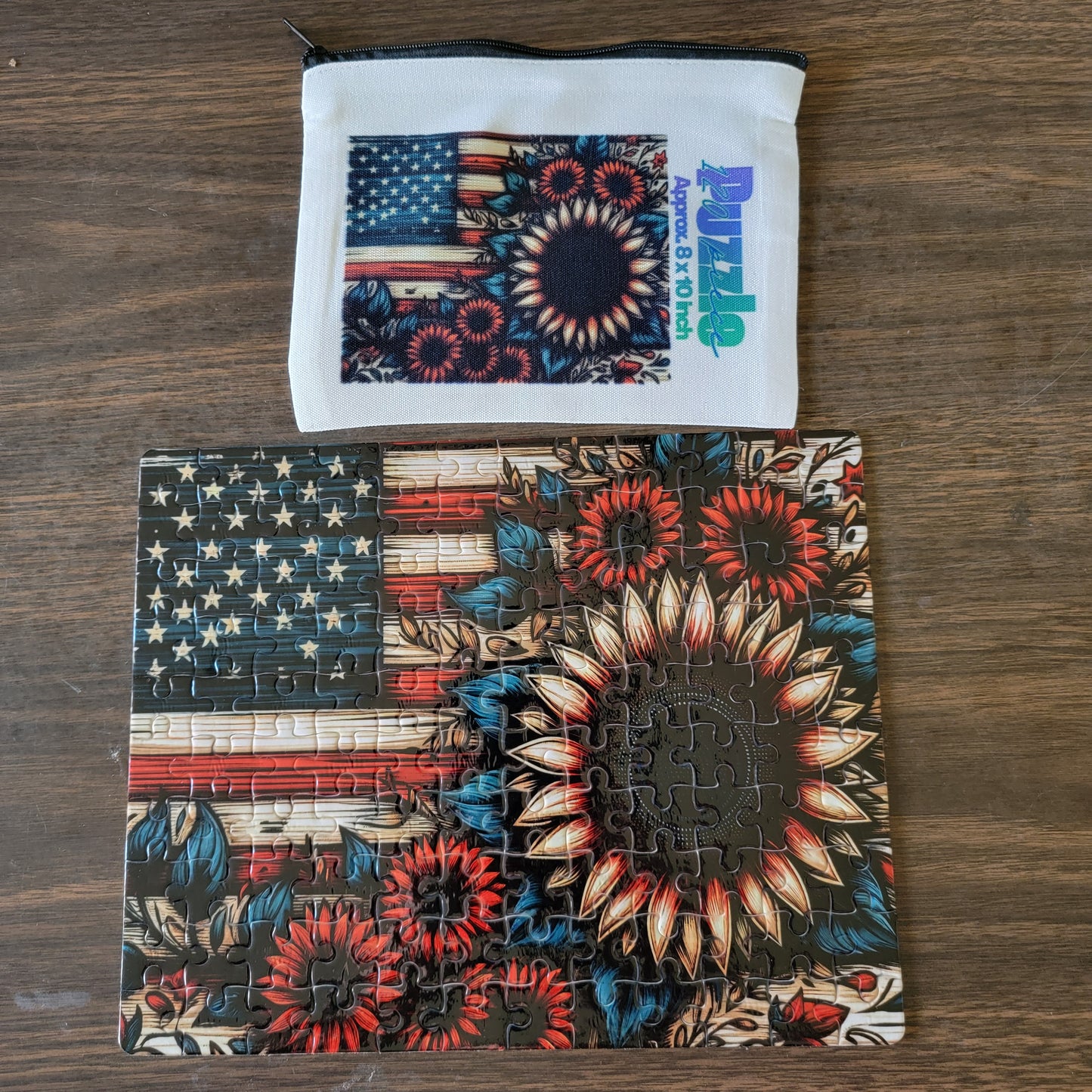 Flag and sunflowers - 120 Piece Puzzle