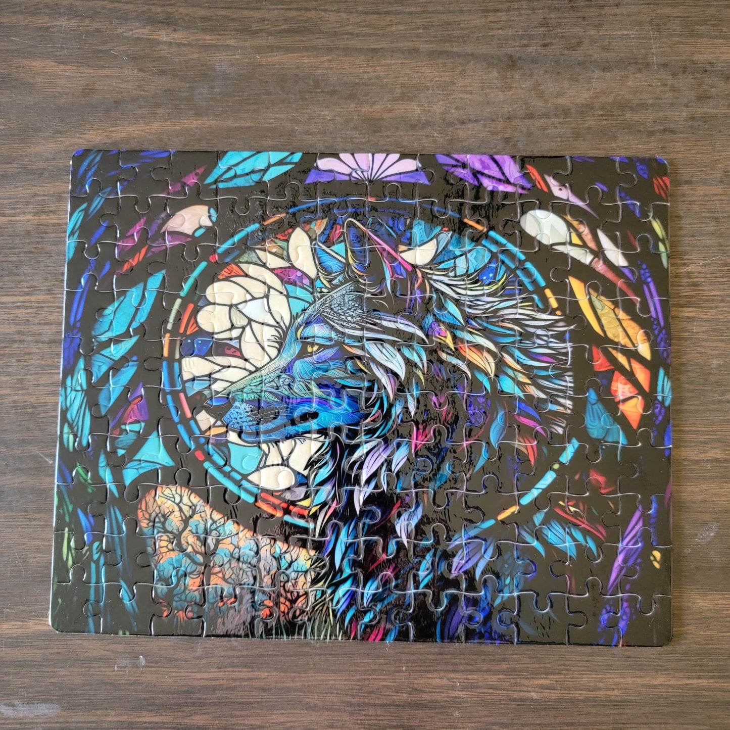 Stained Glass Wolf - 120 Piece Puzzle