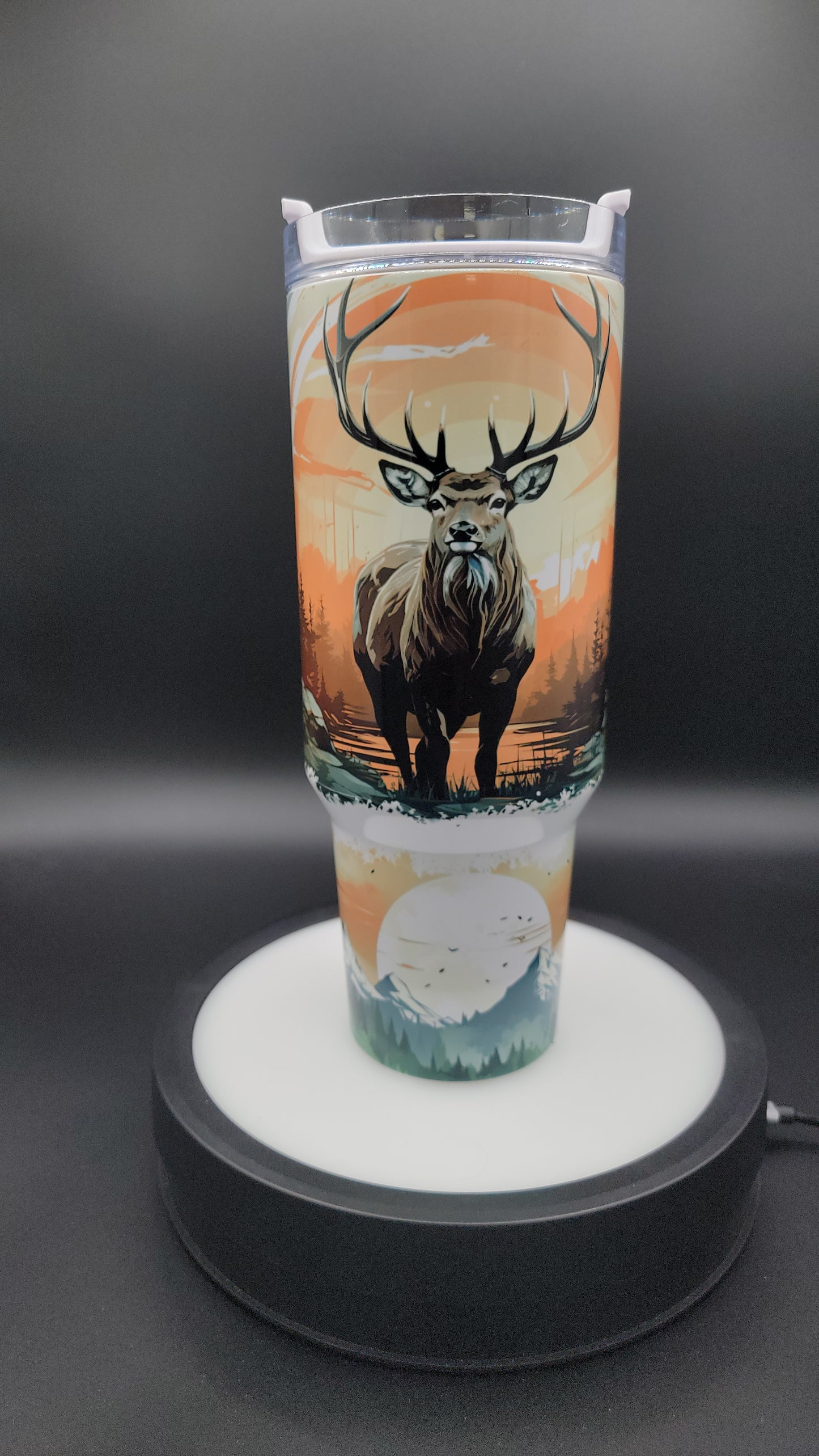 40oz Tumbler Buck at Sunset