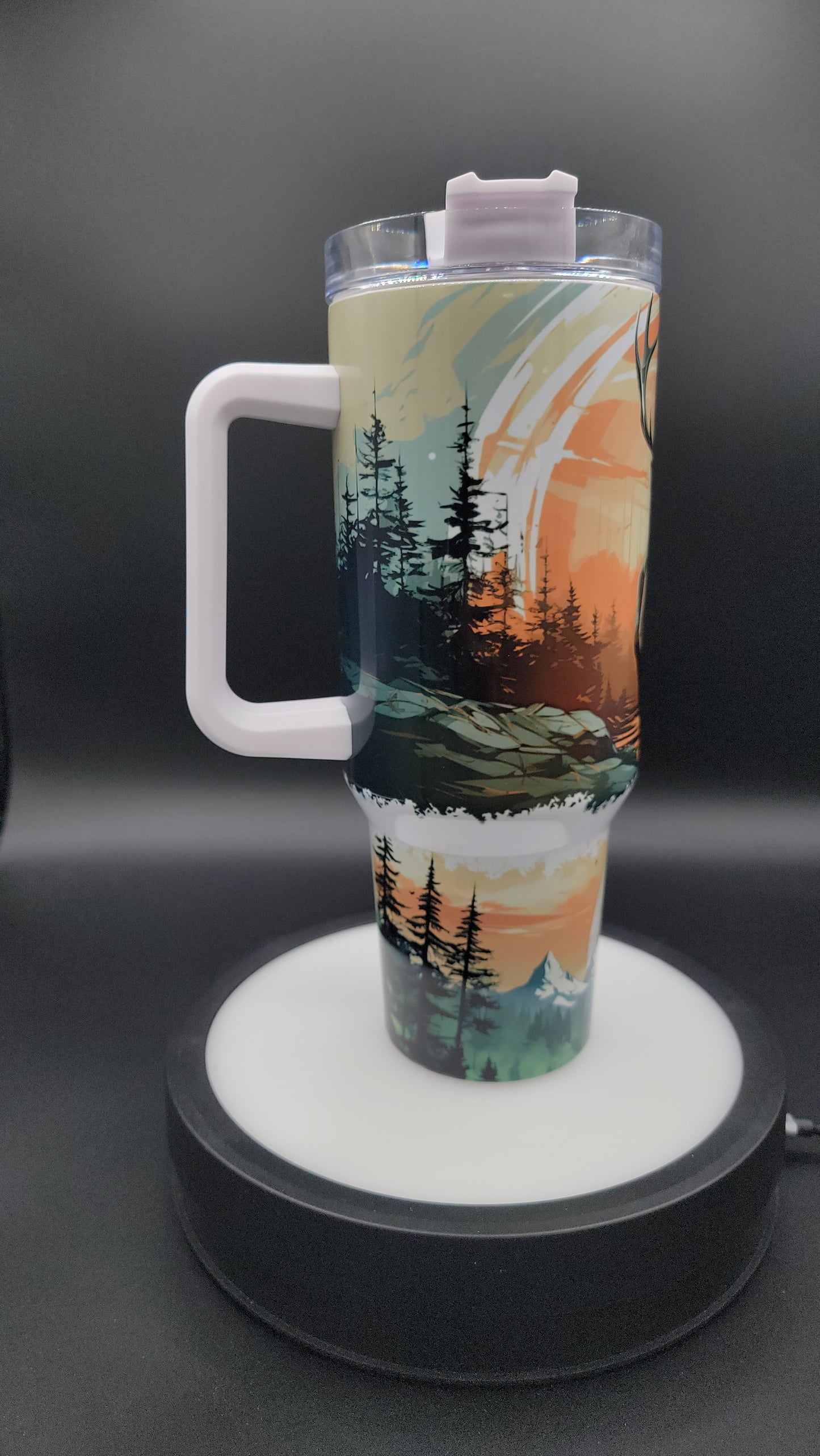 40oz Tumbler Buck at Sunset