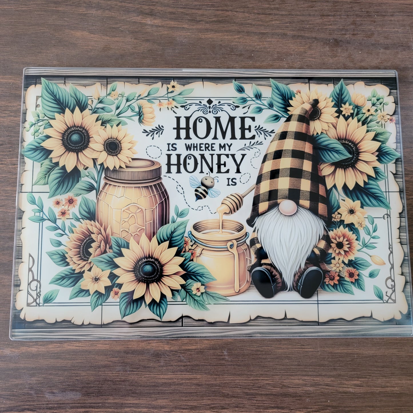 Home is Where My Honey Is Glass Cutting Board