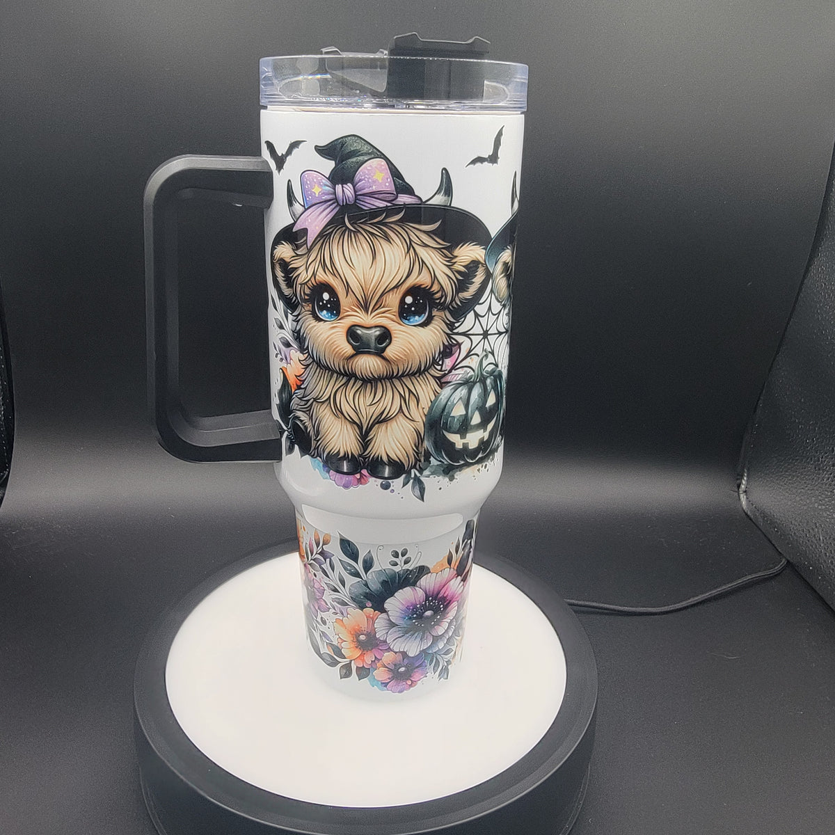 40oz Tumbler Highland Cow Witches