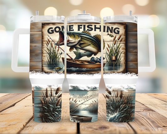 40oz Tumbler Gone Fishing