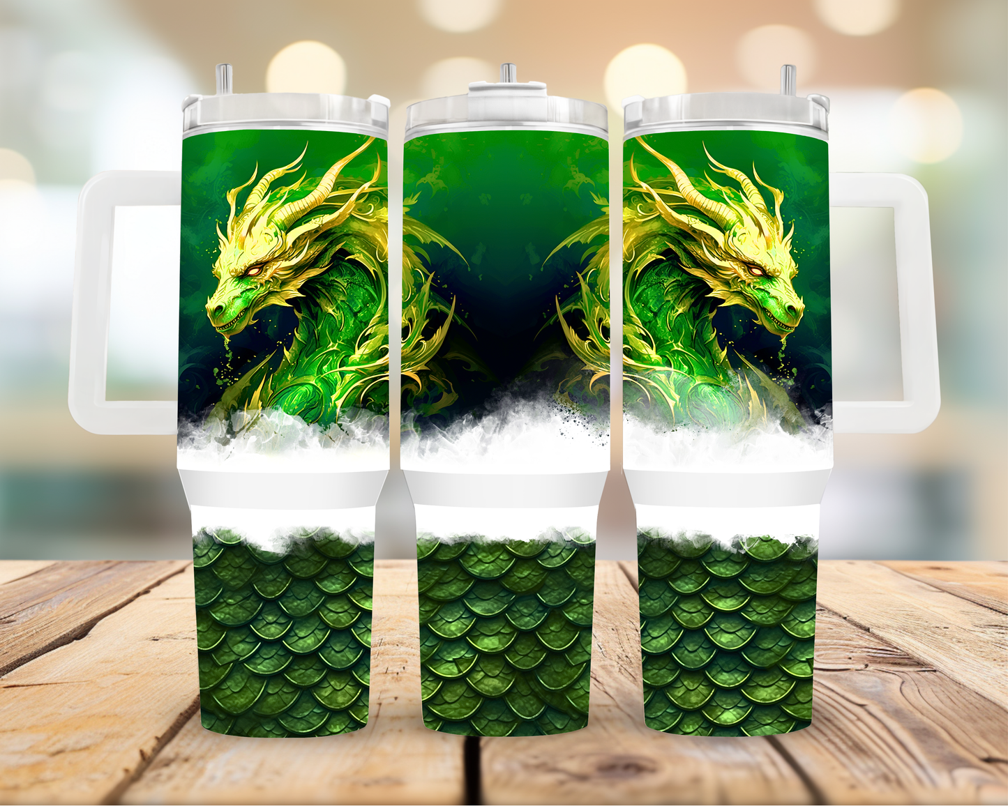 40oz Tumbler Green Dragon