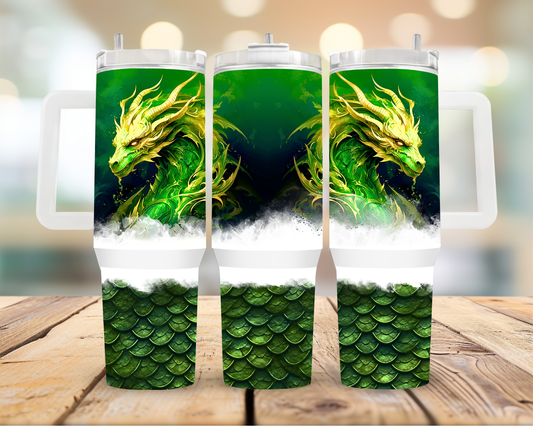 40oz Tumbler Green Dragon