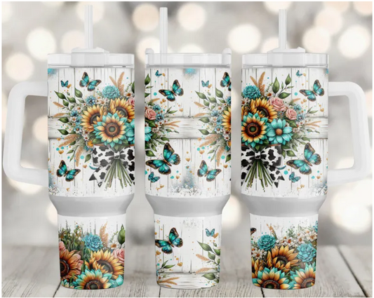 40oz Tumbler Country Sunflower
