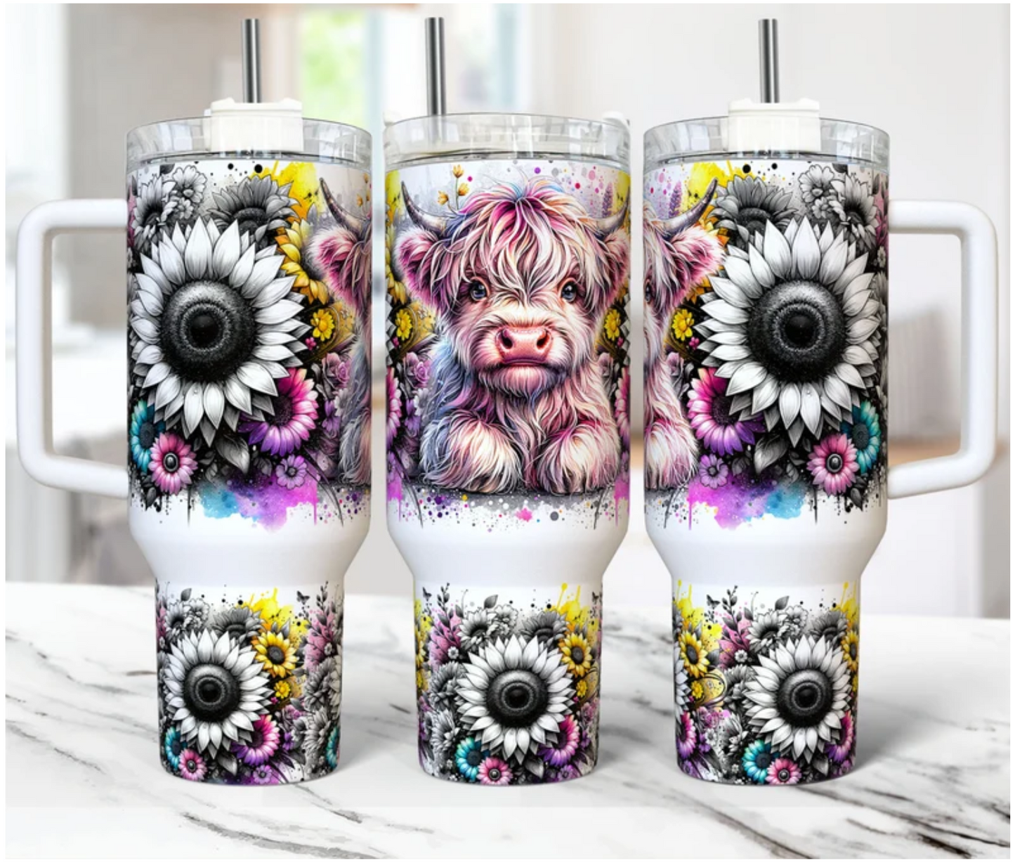 40 oz Tumbler Highland Cow