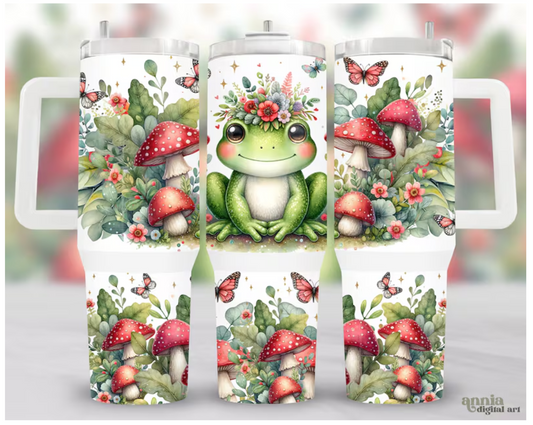 40oz Tumbler Mushroom Frog