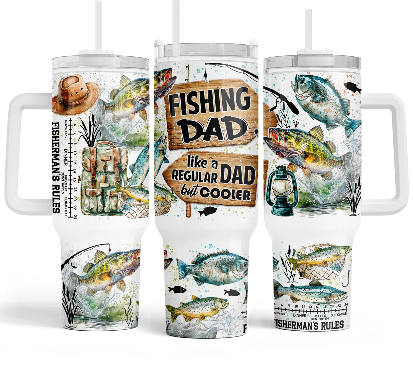 40oz Tumbler Fishing Dad