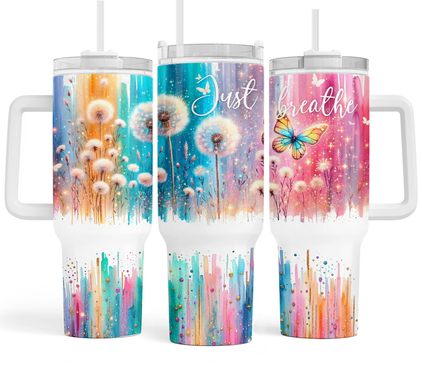 40oz Tumbler Just Breathe