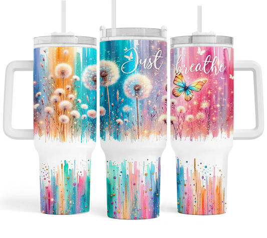 40oz Tumbler Just Breathe